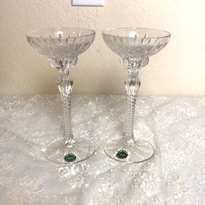 Pair of Lenox Crystal Candlesticks 8.25” Tall